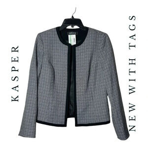 1603. KASPER BRAND OPEN FRONT BLAZER‎ SIZE 8 LONG SLEEVE